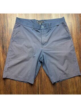 Travis Mathew Golf Shorts Men’s 36 Blue Performance Stretch Belt 9” Inseam